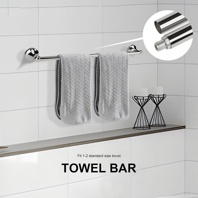 Ntipox 4 Piece Chrome Bathroom Hardware Accessories Set,Towel bar Set 23.6 Inch Towel Bar Set,Towel Rack Set,Bathroom Towel Holder Set - Image 2